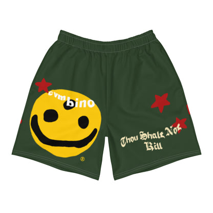 SMILEY Essential "thou shalt not kill" dark green shorts